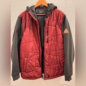Matix Red and Gray Men's Puffer Jacket